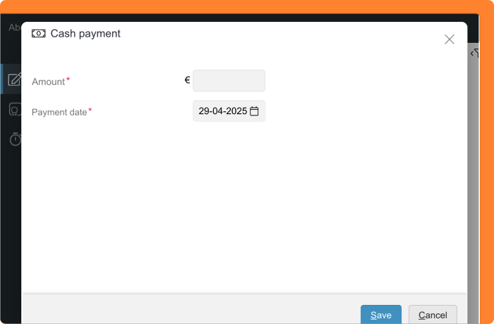 Screenshot for cash payment