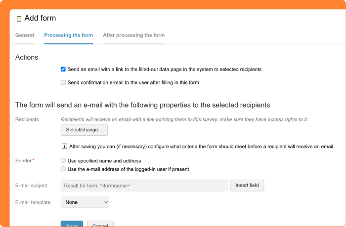 Image of the settings for viewing survey data