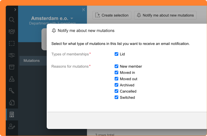 Image of My Department notification settings
