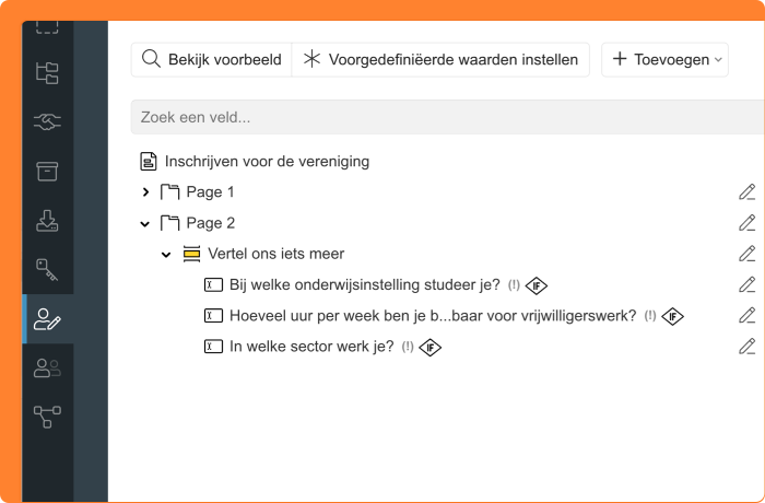 Schermvoorbeeld van slimmere formulieren met zichtbaarheidsregels