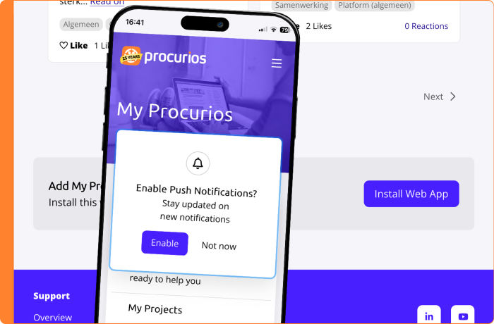 Progressive Web App My Procurios