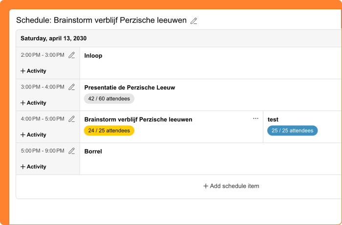 Screenshot of the new program overview