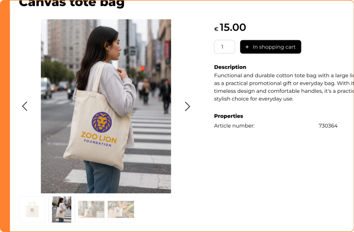 Swipe through product images