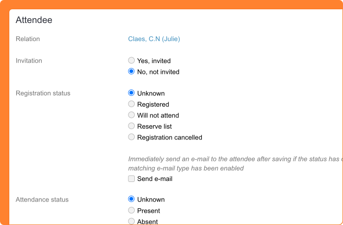 Statusnames for an attendee