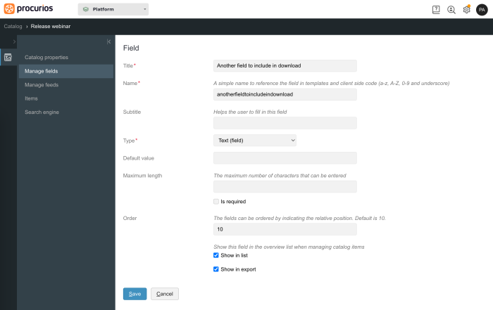 EN - Exportable catalog fields