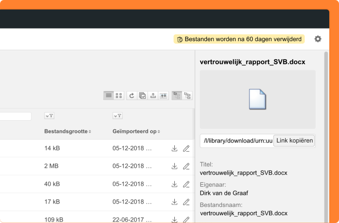 Afbeelding van het instellen van een bewaartermijn op webshop bestellingen