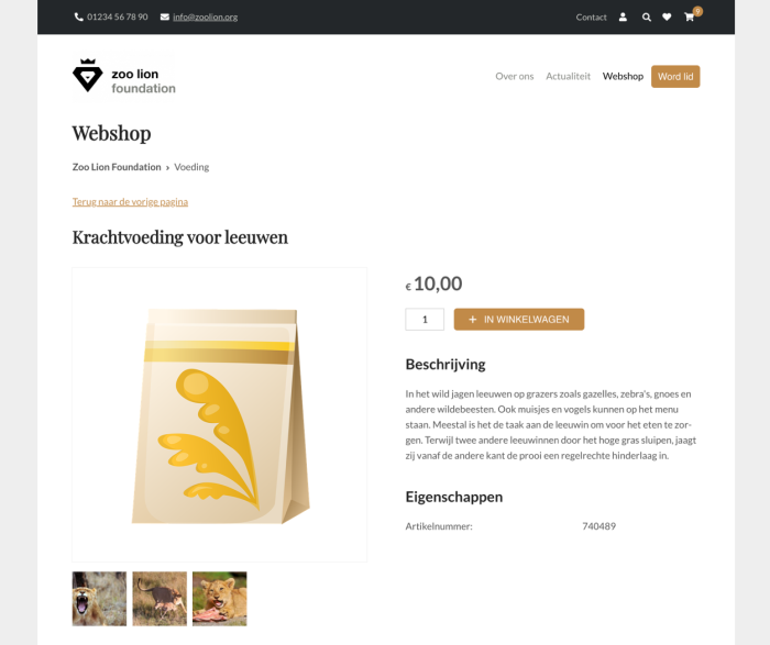 Webshop frontend