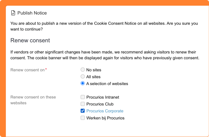 Screenshot of renewing cookie consent