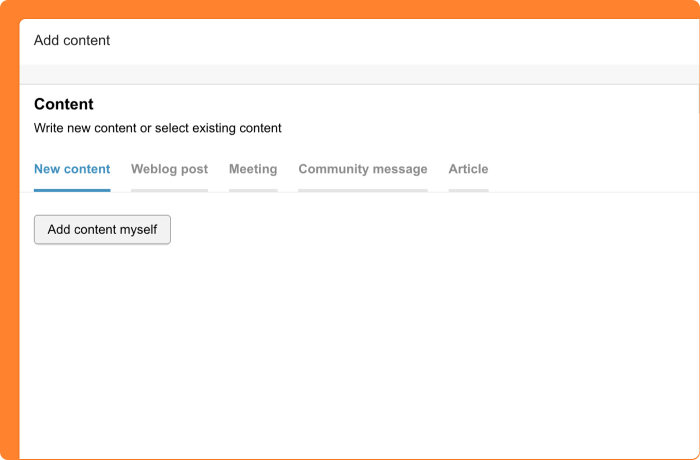 Screenshot of simplifying adding new content