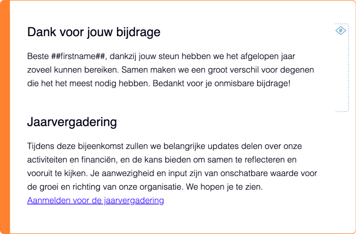 Schermafbeelding van de preview van e-mailinhoud met zichtbaarheidsregels