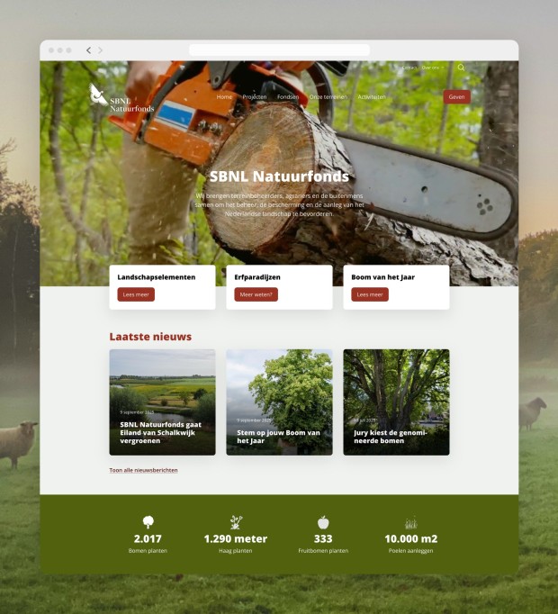 SBNL Natuurfonds website