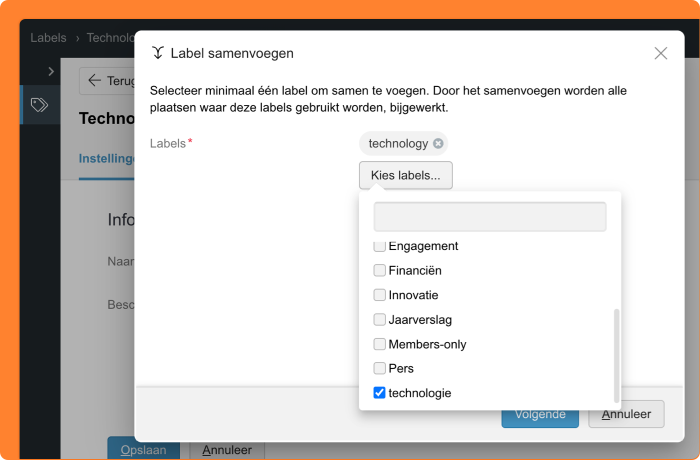 labels samenvoegen