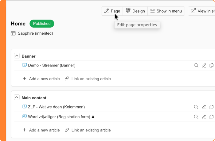 Edit page properties