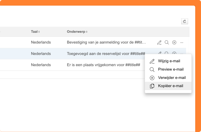 Schermafbeelding van het kopieren van e-mailberichten die je automatisch kunt versturen